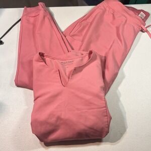 Mandala Women's Srub Set Size XL Jogger V Neck Equa-tek EUC